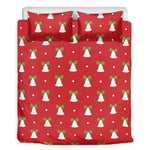 Cute Christmas Bell Pattern Print Duvet Cover Bedding Set