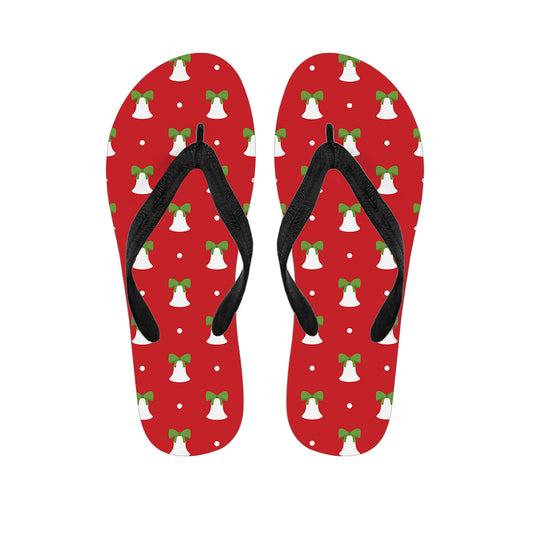Cute Christmas Bell Pattern Print Flip Flops