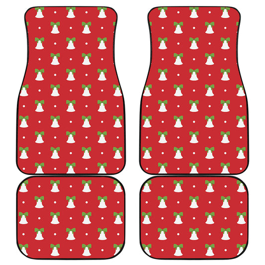 Cute Christmas Bell Pattern Print Front and Back Car Floor Mats