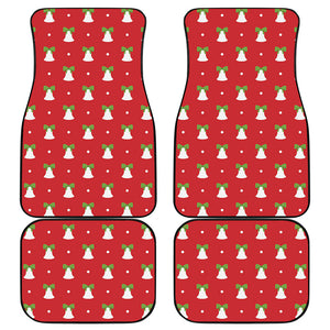 Cute Christmas Bell Pattern Print Front and Back Car Floor Mats