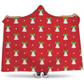Cute Christmas Bell Pattern Print Hooded Blanket