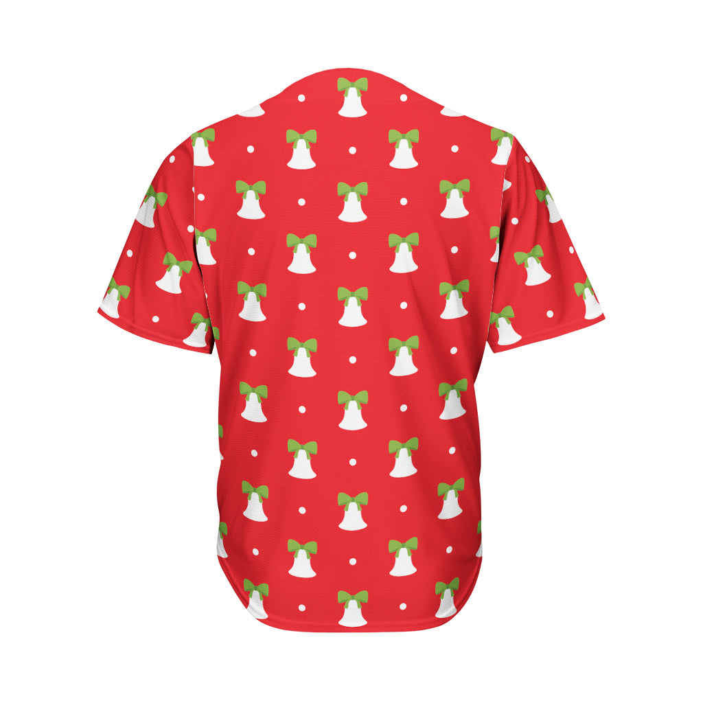 Cute Christmas Bell Pattern Print Men's Baseball Jersey
