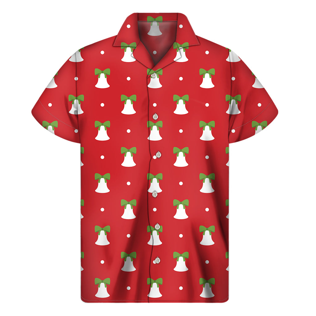 Cute Christmas Bell Pattern Print Men's Short Sleeve Shirt