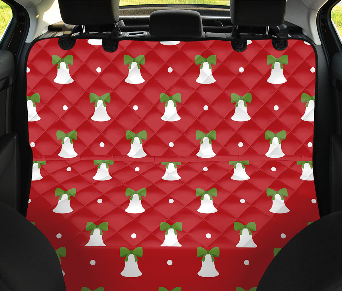 Cute Christmas Bell Pattern Print Pet Car Back Seat Cover