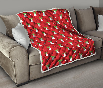 Cute Christmas Bell Pattern Print Quilt