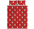 Cute Christmas Bell Pattern Print Quilt Bed Set