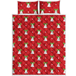 Cute Christmas Bell Pattern Print Quilt Bed Set