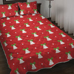 Cute Christmas Bell Pattern Print Quilt Bed Set