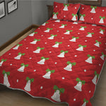 Cute Christmas Bell Pattern Print Quilt Bed Set