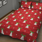 Cute Christmas Bell Pattern Print Quilt Bed Set