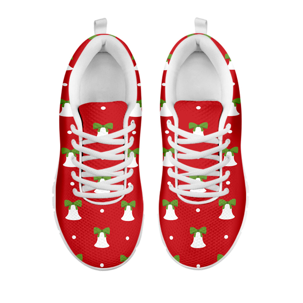 Cute Christmas Bell Pattern Print White Sneakers