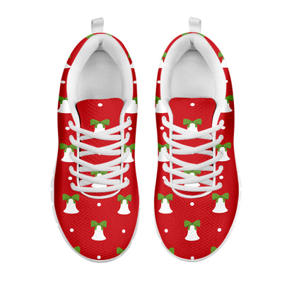 Cute Christmas Bell Pattern Print White Sneakers