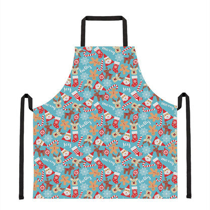 Cute Christmas Elements Pattern Print Apron