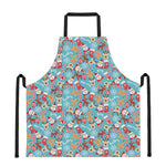 Cute Christmas Elements Pattern Print Apron