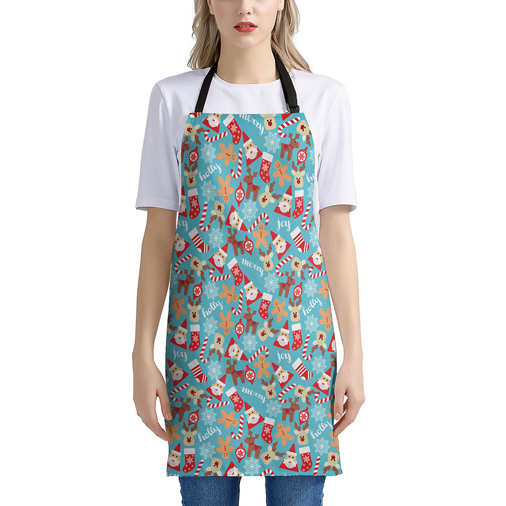 Cute Christmas Elements Pattern Print Apron