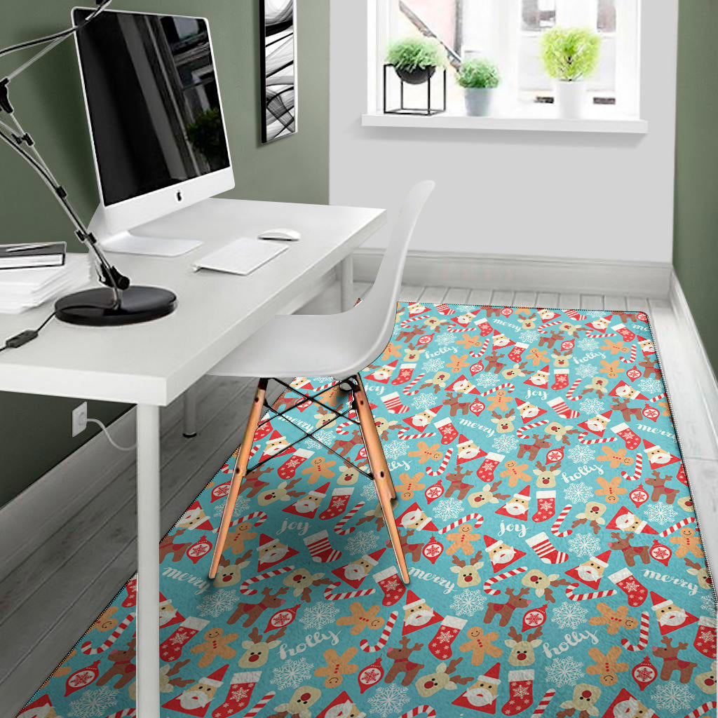 Cute Christmas Elements Pattern Print Area Rug