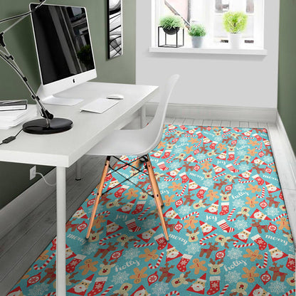 Cute Christmas Elements Pattern Print Area Rug