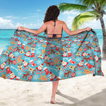 Cute Christmas Elements Pattern Print Beach Sarong Wrap