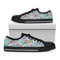 Cute Christmas Elements Pattern Print Black Low Top Sneakers