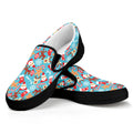 Cute Christmas Elements Pattern Print Black Slip On Sneakers