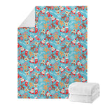 Cute Christmas Elements Pattern Print Blanket