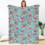 Cute Christmas Elements Pattern Print Blanket