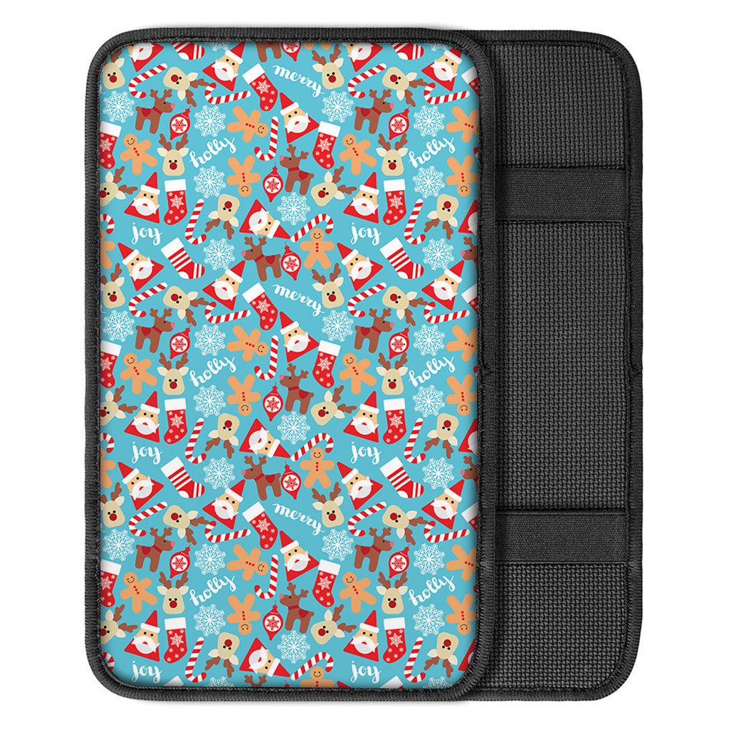 Cute Christmas Elements Pattern Print Car Center Console Cover