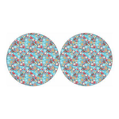 Cute Christmas Elements Pattern Print Car Coasters
