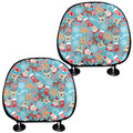 Cute Christmas Elements Pattern Print Car Headrest Covers