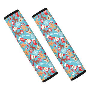 Cute Christmas Elements Pattern Print Car Seat Belt Covers