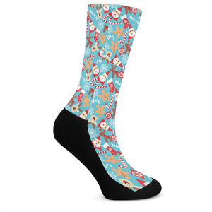 Cute Christmas Elements Pattern Print Crew Socks