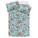 Cute Christmas Elements Pattern Print Duvet Cover Bedding Set