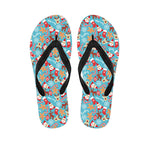 Cute Christmas Elements Pattern Print Flip Flops