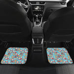 Cute Christmas Elements Pattern Print Front and Back Car Floor Mats