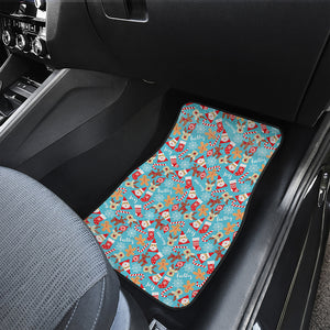 Cute Christmas Elements Pattern Print Front Car Floor Mats