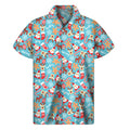 Cute Christmas Elements Pattern Print Men's Short Sleeve Shirt
