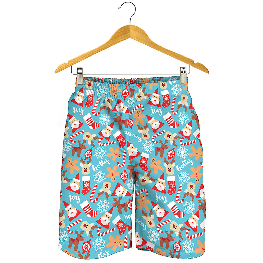 Cute Christmas Elements Pattern Print Men's Shorts