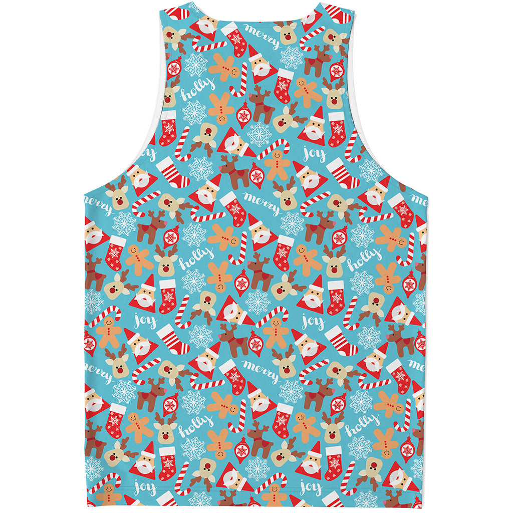 Cute Christmas Elements Pattern Print Men's Tank Top