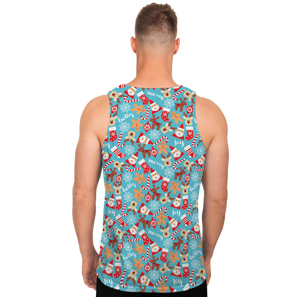 Cute Christmas Elements Pattern Print Men's Tank Top