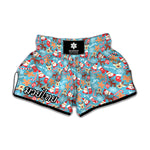 Cute Christmas Elements Pattern Print Muay Thai Boxing Shorts