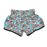 Cute Christmas Elements Pattern Print Muay Thai Boxing Shorts