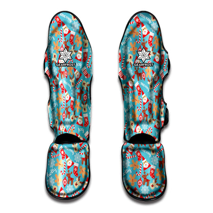 Cute Christmas Elements Pattern Print Muay Thai Shin Guard