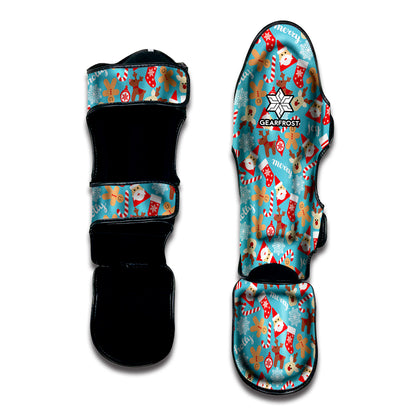 Cute Christmas Elements Pattern Print Muay Thai Shin Guard