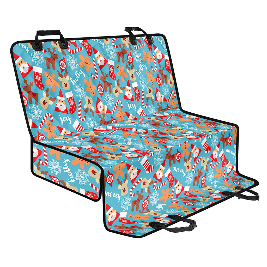 Cute Christmas Elements Pattern Print Pet Car Back Seat Cover