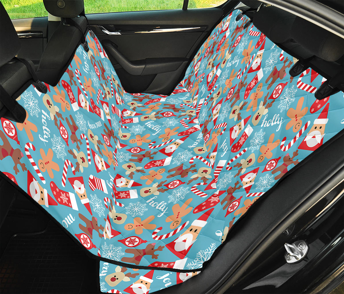 Cute Christmas Elements Pattern Print Pet Car Back Seat Cover