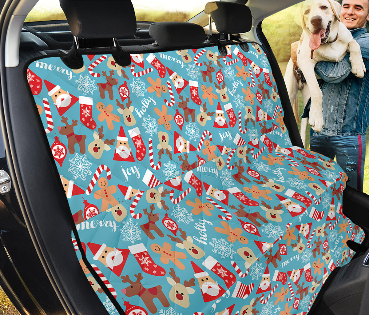 Cute Christmas Elements Pattern Print Pet Car Back Seat Cover