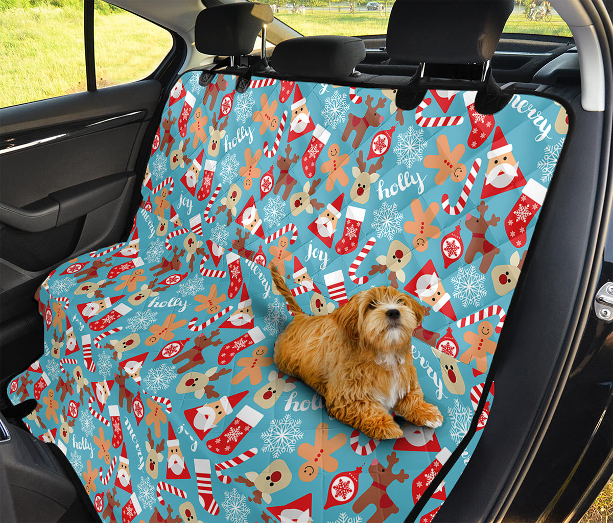 Cute Christmas Elements Pattern Print Pet Car Back Seat Cover