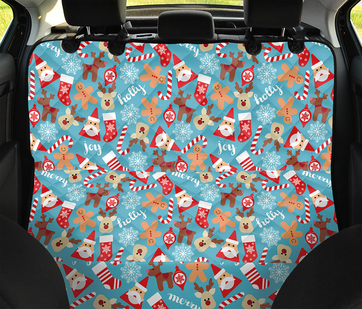 Cute Christmas Elements Pattern Print Pet Car Back Seat Cover