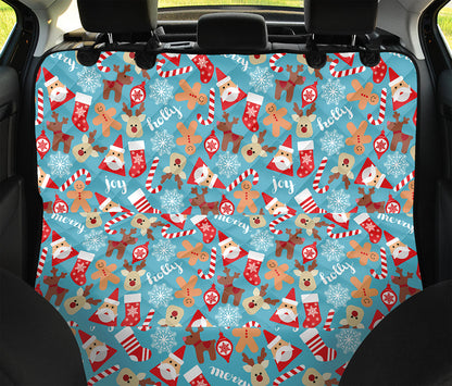 Cute Christmas Elements Pattern Print Pet Car Back Seat Cover