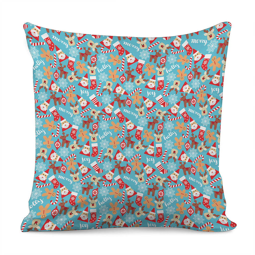 Cute Christmas Elements Pattern Print Pillow Cover